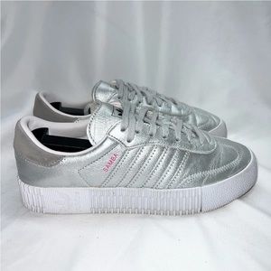 Adidas Samba Rose Lux Luster Silver White Women’s Size 6.5 D96769 Shoes
